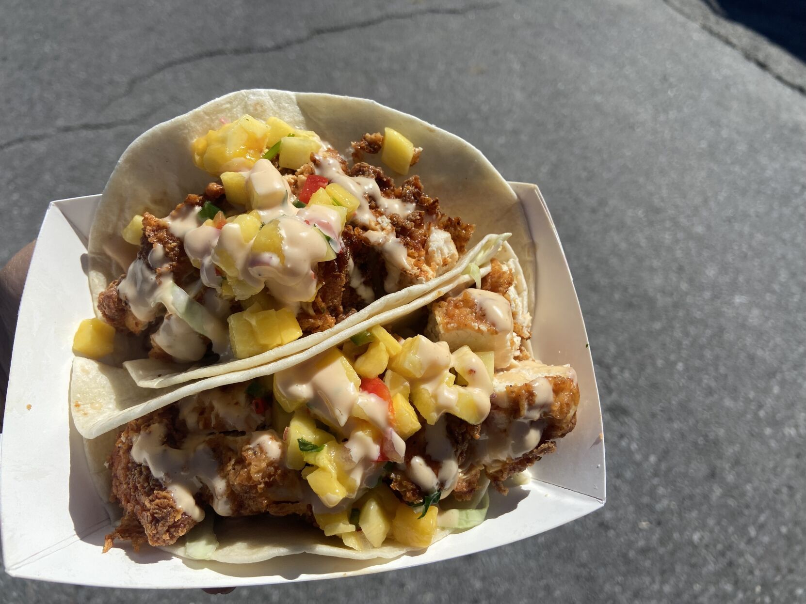 Fried chicken tacos
